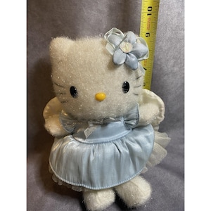 Vintage Hello Kitty Sanrio Smiles Blue Lace Angel Plush 9" RARE image 4