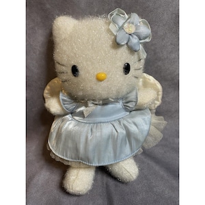 Vintage Hello Kitty Sanrio Smiles Blue Lace Angel Plush 9" RARE image 1