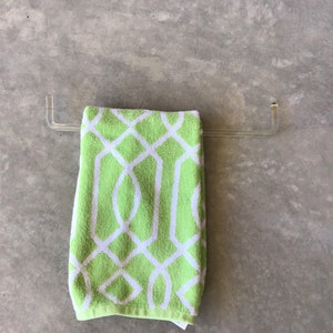Antique Glass Towel Bar Rod / Vintage Clear Glass Towel Bar