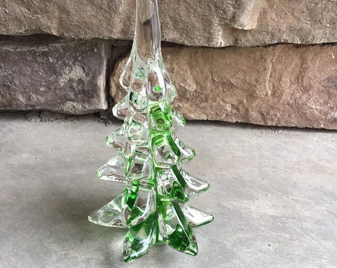 Vintage Glass Pine Tree / Tree Glass / Holiday Decor / Christmas Tree