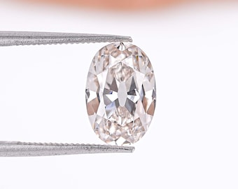 2.06 Carat, 9.53 X 6.50 MM, Old Mine Cut Oval Shape Diamond, Lab Made Loose Diamond For Custom Pendant, Solitaire Diamond For Women Jewelry
