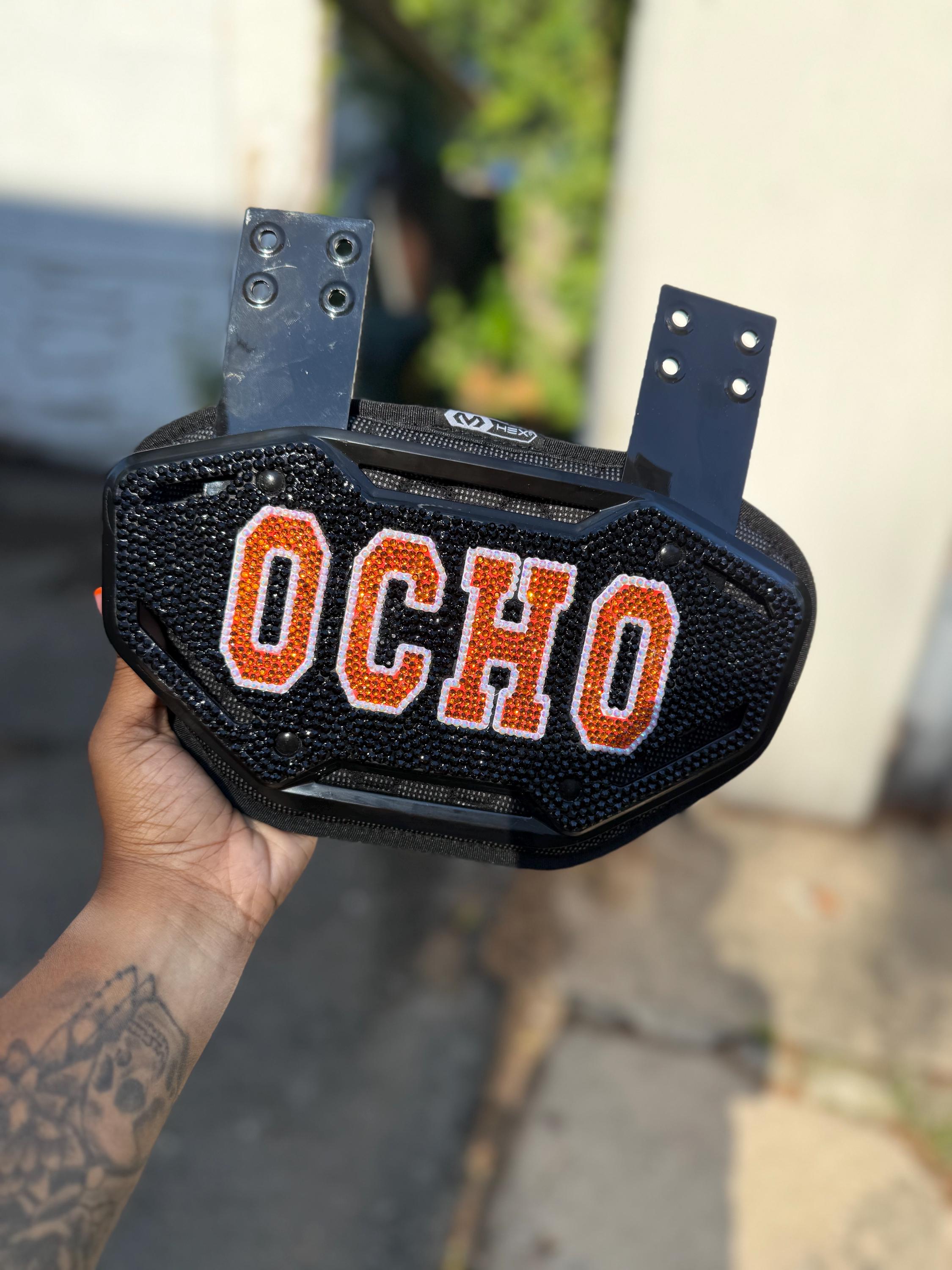 Custom Football Backplate | Personalized Back Plate | Bling Rhinestone ...