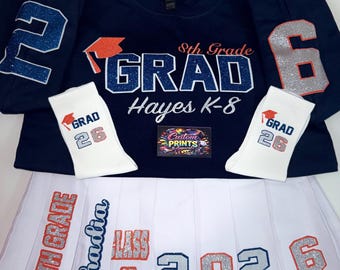 Traje de graduación personalizado: Conjunto de sudadera y falda personalizados