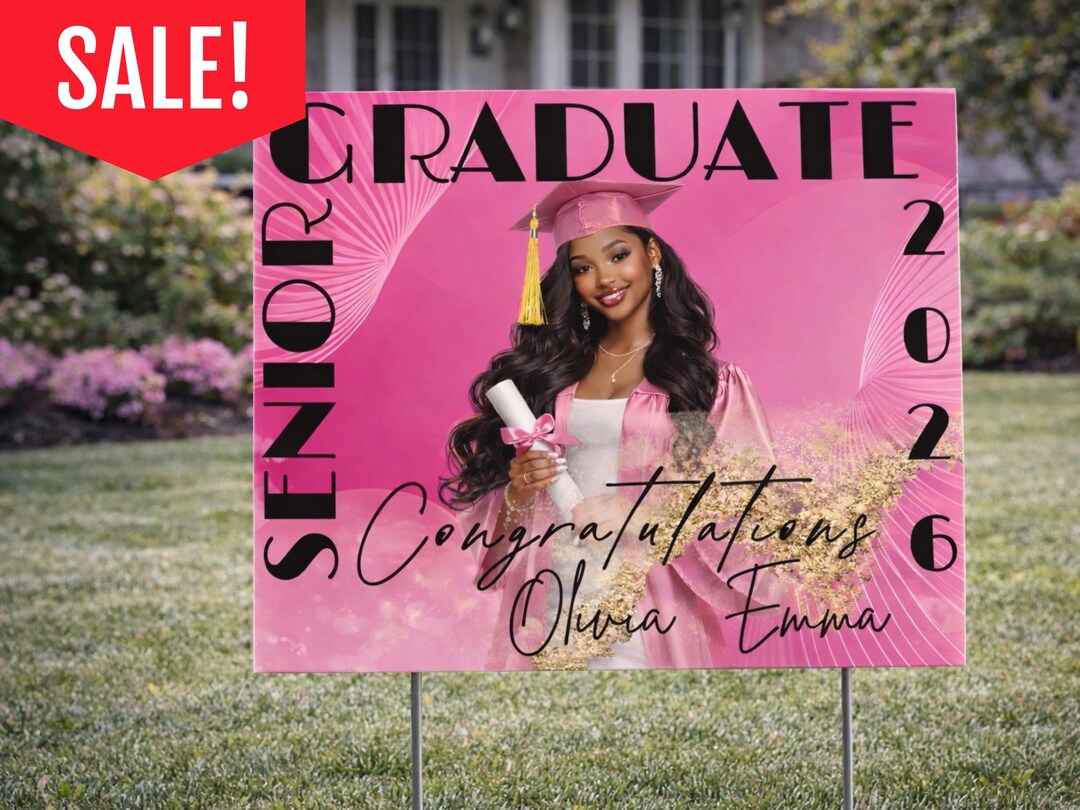Custom Graduation Yard Sign With Photo | Class of 2026 Personalized ...
