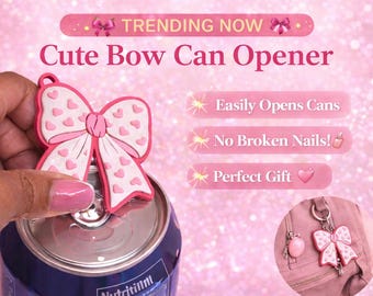 3D gedruckt rosa Herz Bogen Dosenöffner Charme, Schlüsselanhänger