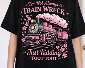 Lustiges Zugunglück PNG, Toot Toot Zitat, Rosa Design (Digitaler Download)