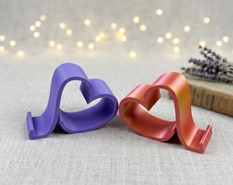 3D gedruckter Herz-Telefonständer, minimalistischer Schreibtischhalter