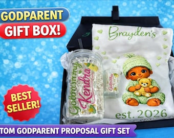 Benutzerdefinierte Pate Vorschlag Geschenkbox | Personalisierte Patin Geschenkset