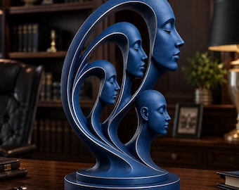 Abstract Face Sculpture STL & 3MF Files, Modern Art Statue, Minimalist Home , 3D Printable Wall Art, Contemporary Display, Digital Download