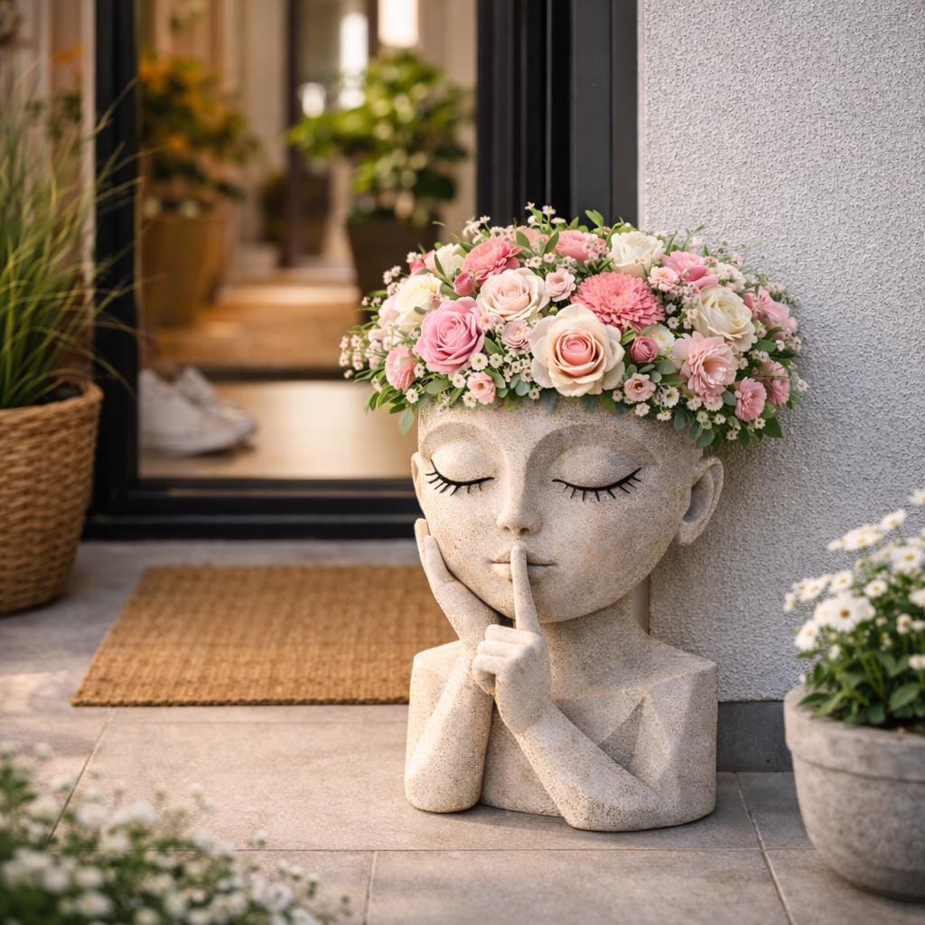 Woman head vase