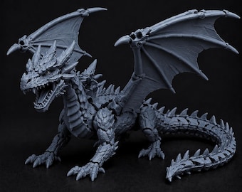 Archivo de impresión 3D de dragón, juguete de dragón articulado, archivo STL de criatura fantástica, figura de dragón, juguete de escritorio, descarga digital