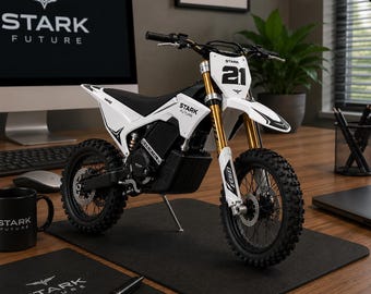 Modelo 3D STL de moto eléctrica todoterreno / Archivo de motocross inspirado en Stark Varg / Impresión 3D de moto eléctrica todoterreno / Descarga STL de motocicleta / Decoración de garaje