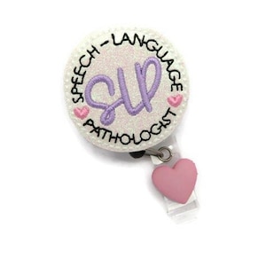 SLP Badge Reel - Speech Language Pathologist Badge Reel - SLP Badge Reel Lanyard - Cute Speech Language Pathologist Gift - SLP Nurse Badge