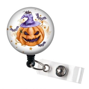 Halloween Pumpkin Badge Reel - Cute Fall Holiday ID Name Badge Reel Lanyard - Halloween  Pumpkin Gift - Nurse Badge Reel - Badge Reel Gifts