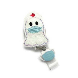 Nurse Ghost Badge Reel - Halloween Nurse Badge Reel - Glitter Medical Badge Reel - Halloween Badge Reel - Badge Reel Gift - Cute Medical ID
