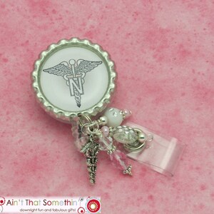 Professional Nurse Retractable Badge Reel - Pretty Badge Clips - Designer Badge Reels - Medical ID Badge Clips - Designer Badge Reels