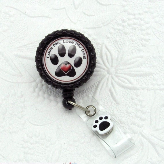 I Love My Dog Retractable Badge Reel Dog Badge Clips Animal Badge Reels Cute  Badge Holders Fun ID Reels Designer Badge Reels 