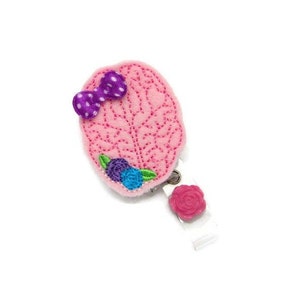 Floral Brain Neurology Retractable ID Name Badge Reel - Cute Neuro RN Neurologist Doctor Nurse Hospital Lanyard ID Badge Reel Gifts - Brain