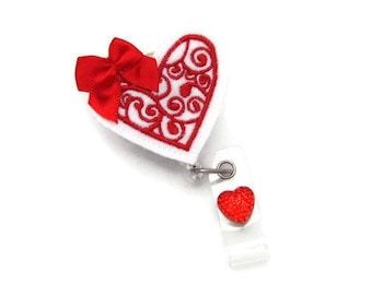 Heart Badge Reel - Valentine Badge Reel - ID Badge Reel - Valentines Day Gifts - Love Badge Reel - Cute Badge Reel - Badge Reel - Heart ID