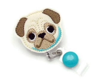 Pug Badge Reel - Dog Lover  Badge Reel - Vet and Vet Tech Badge Reel - Animal Badge Reel - Cute Badge Reel - Nurse Badge Reel - Pug Gifts