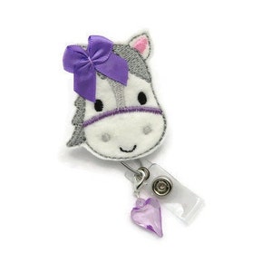 Horse Badge Reel - Pony Badge Reel - White Horse Badge Reel - Horse Lover Gifts - Designer Badge Reel - Cute Badge Reel - Derby Badge Reel