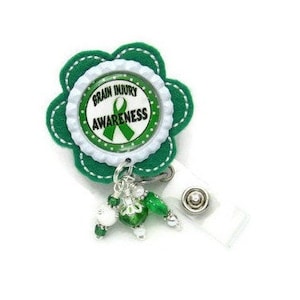 TBI Brain Injury Badge Reel - Brain Injury Awareness - Badge Reel Jewelry - Brain Injury Badge Reel - ID Badge Reel - Badge Reel Gifts - ID