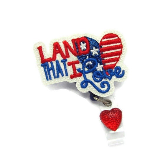 Patriotic Badge Reel USA Badge Reel America Badge Reel Cute Nurse