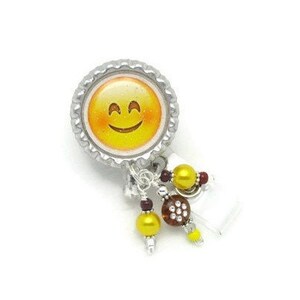 Smiley Face Badge Reel - Badge Reel - ID Badge Reel - Cute Badge Reel - Smiley Face Gifts - Designer Badge Reel - Fun Badge Reels - ID Badge