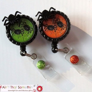 Itsy Bitsy Spider Halloween Badge Reel Halloween Badge Reels Holiday Badge Clips Spider Badge Reels Designer Badge Reels Fun IDs image 1