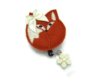 Fox Badge Reel - Victorian Badge Reel - Badge Reel - Fox ID Badge Reel - Cute Badge Reel - Badge Reel Gifts - Animal Badge Reel - Fox Gifts