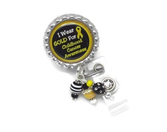 Childhood Cancer Awareness - Badge Reel - Awareness Badge Reel - Childhood Cancer Badge Reel - Cancer Awareness Badge - Badge Reel Gifts -