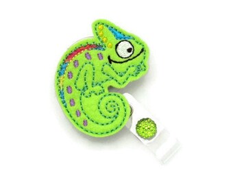 Chameleon Badge Reel - Gecko Badge Reel - Lizard Badge Reel - Reptile Badge Reel - Badge Reel - Designer Badge Reel - Cute Badge Reel Gifts