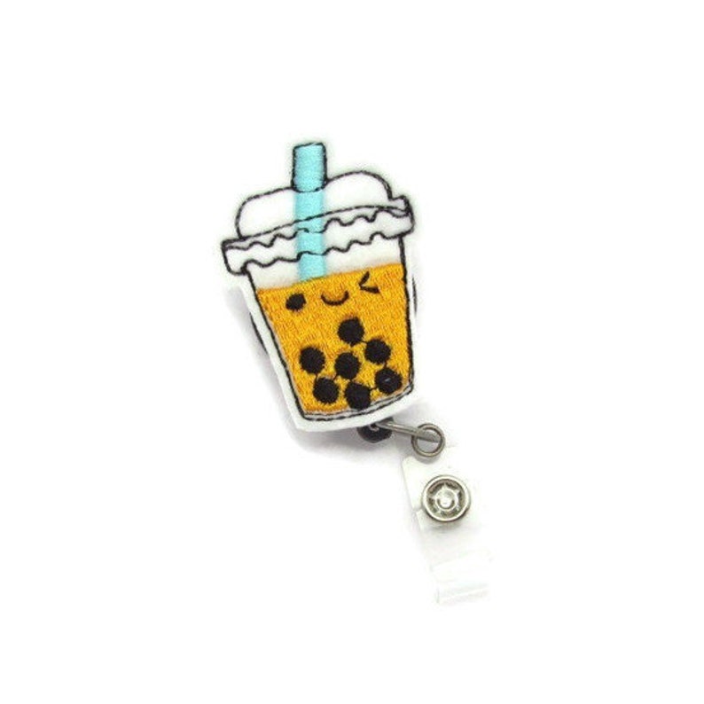 Bubble Tea Badge Reel Boba Tea Badge Reel Tapioca Tea Etsy