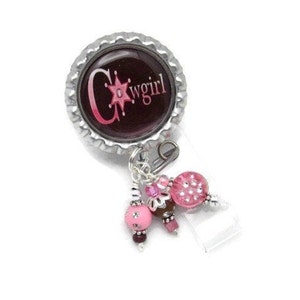 Cowgirl Badge Reel - Cute Badge Reel - Cow Girl Badge Reel - Badge Reel - Designer Badge Reels - Badge Reel Gifts - Cow Girl Gifts - ID Reel
