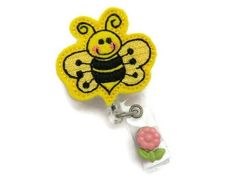 Bumble Bee Badge Reel - Bumble Bee Gifts - Bee Happy Badge Reel - Cute Badge Reel - Nurse Badge Reel - Badge Reel Gifts - Summer Badge Reel