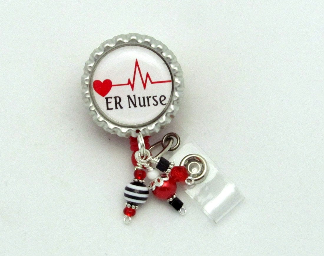 Nurse Retractable Badge Reel Emergency Room Nurse Badge Clip Nurse