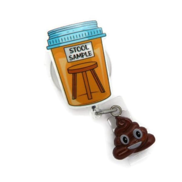 Stool Sample Cute Resin Funny ID Badge Reel for Lab Tech, Nurse, Nursing Student, Med Asst, Pathologist, Lab Week Gift, Medical Lab Student