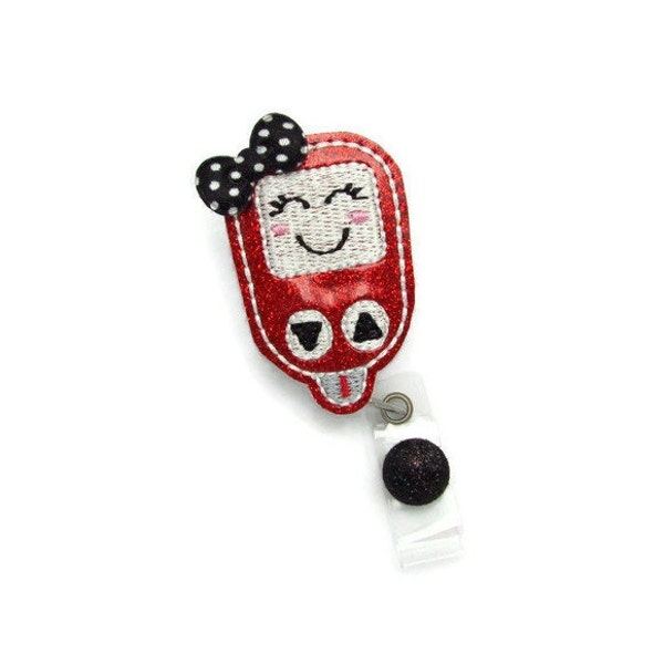 Glucose Meter Badge Reel - Nurse Doctor Diabetes ID Badge Reel - Endocrinologist Badge Reel Gifts - Cute Endocrinology Glucometer Badge Reel