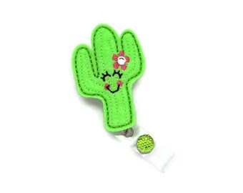 Cactus Badge Reel - Badge Reel - Succulent Gift - Succulent Badge Reel - Cactus Gifts - Cute Badge Reels - Badge Reel Gifts - Cactus ID Reel