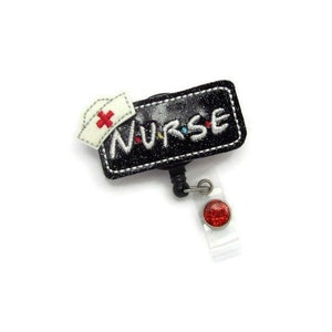Nurse Badge Reel - Cute Medical Nurse Glitter Badge Reel - Nurse ID Badge Reel - Badge Reel Gifts Under 10 - Nursing Retractable Badge Reel
