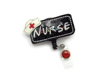 Nurse Badge Reel - Cute Medical Nurse Glitter Badge Reel - Nurse ID Badge Reel - Badge Reel Gifts Under 10 - Nursing Retractable Badge Reel
