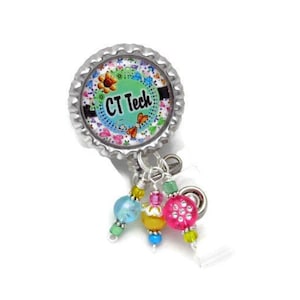 C T Tech Badge Reel - Medical Badge Reel - ct Tech ID Badge Reel - Cute Badge Reel - Badge Reel Jewelry - Badge Reel Gifts - ID Badge Reels