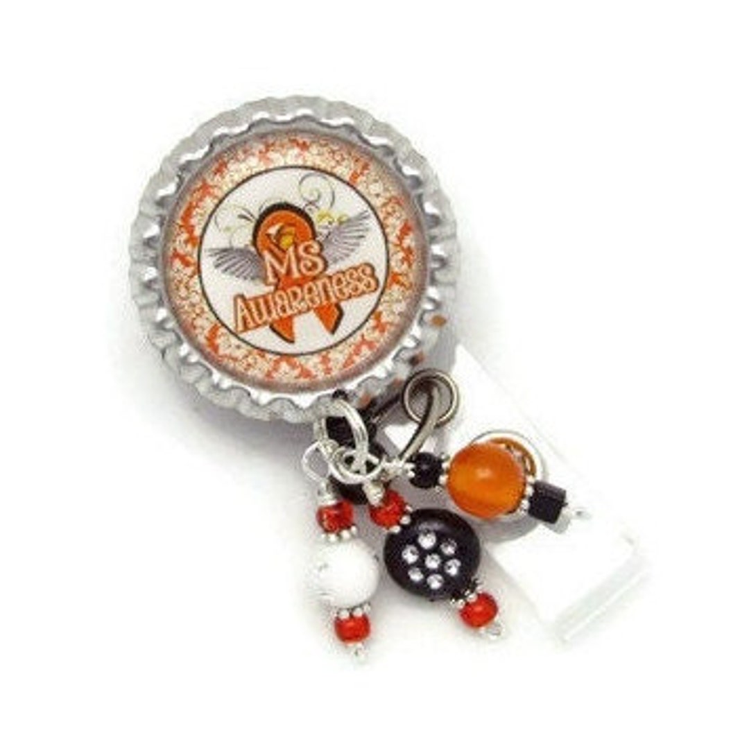 MS Awareness Retractable Badge Reel - Multiple Sclerosis ID Badge Reel ...