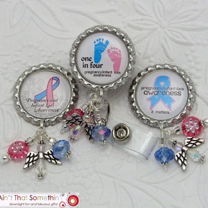 Pregnancy and Infant Loss Awareness Badge Reels - Awareness Badge Clips - Pregnancy and Infant Loss - Badge Reel Gifts - Designer ID Reels