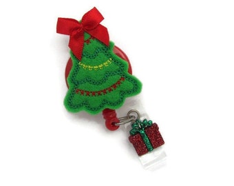 Christmas Badge Reel - Christmas Tree Badge Reel - Holiday Badge Reels - Nurse Badge Reel - Cute Badge Reel Gifts - Christmas ID Badge Reel