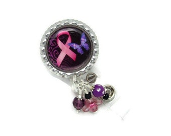 Breast Cancer Badge Reel - Awareness Badge Reel - Breast Cancer Awareness - Breast Cancer Gifts - Badge Reel - ID Badge Reel - Breast Cancer