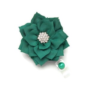 Flower Badge Reel - Big Blooms Badge Reel - Green Flower Badge Clip - Designer Badge Reels - Professional ID Wear - Badge Reel Gifts - Badge