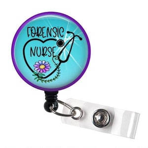 Forensic Nurse Badge Reel - Forensic Healthcare Nurse Retractable Badge Reel - Forensic Criminal Justice Nurse ID Badge Reel - Nurse ID Gift