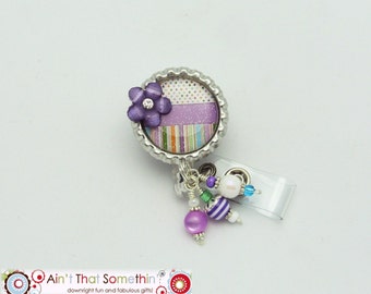 Love Me Some Lavender Retractable Badge Reel - Designer Badge Reel - Unique Badge Clip - Fun ID Holder - Badge Reel Gifts - Cute Badge Pull