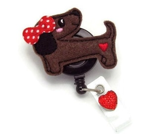 Dachshund Wiener Dog Badge Reel - Dog Badge Reel - Dog Lover Gift - Nurse Badge Reel - Dachshund Gift - Wiener Dog Lanyard ID Badge Reel